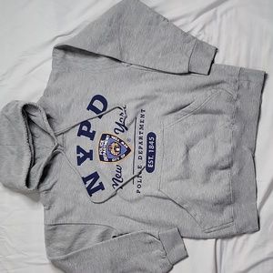NYPD pullover sweater with hoodie and pockets sz S